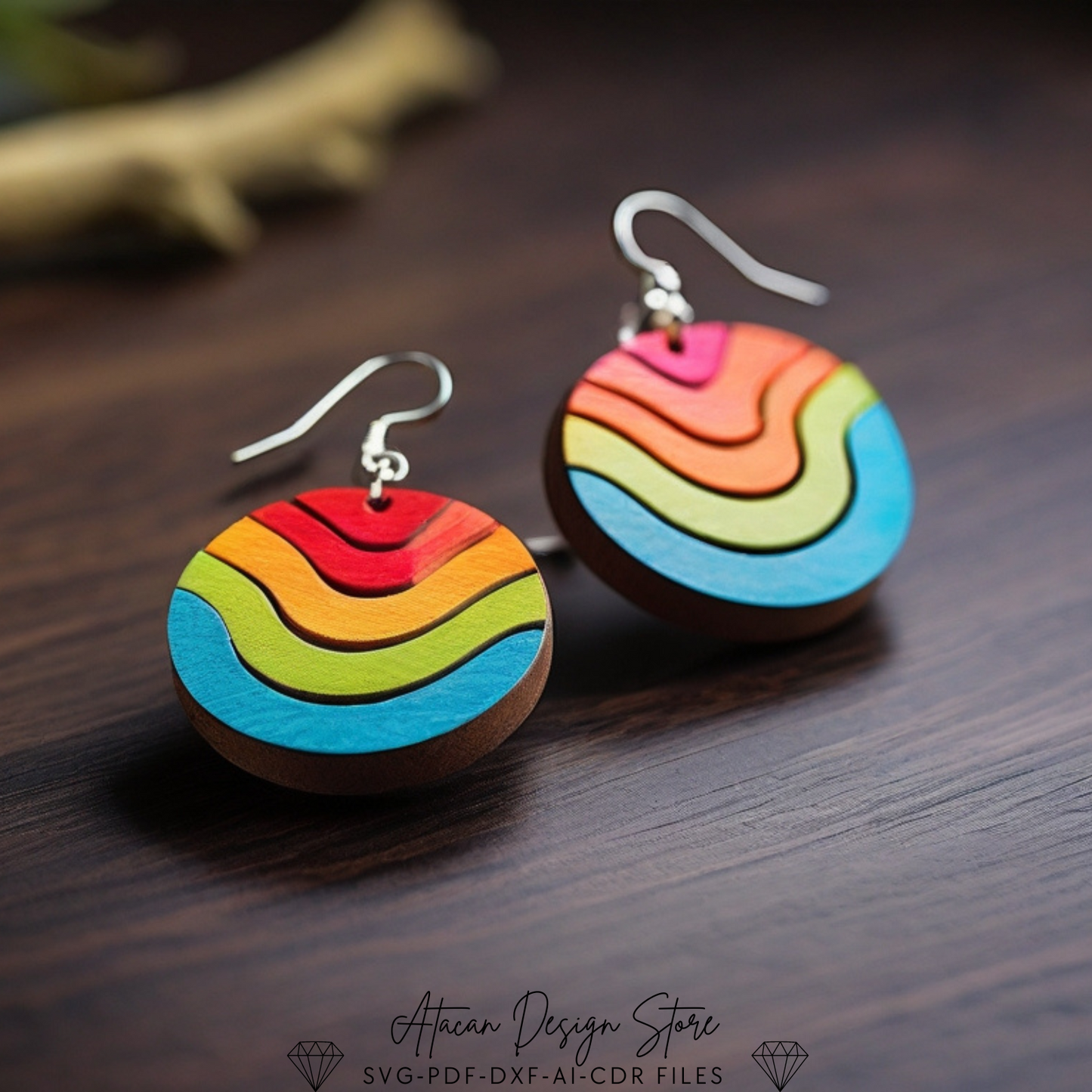 Vibrant Rainbow Earrings Design Pack | Perfect Laser Cut Files for Handmade Jewelry 683