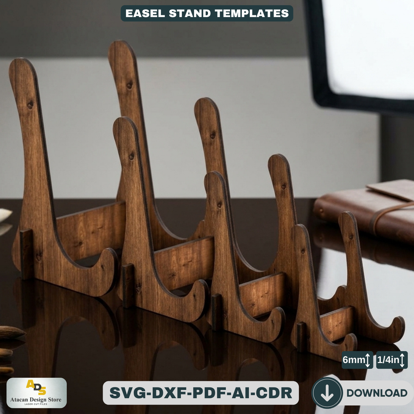 Modern LaserCut Picture Stand Template Desktop Art Display Holder Design Photo Frame Decor 082