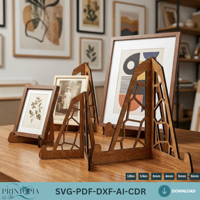 Wooden Easel Stand Bundle LaserCut Templates Display Stand for Art Picture Frame Book Holder