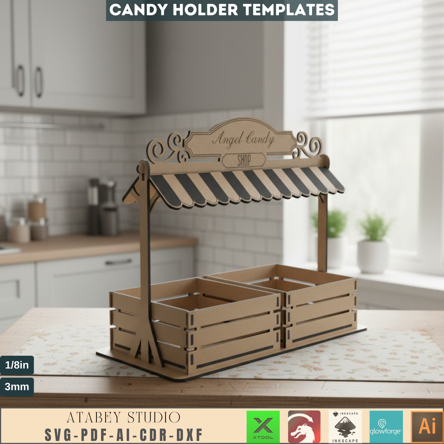 Sweet Stand and Boxes - Candy Shop Display Design - Party Table Decor
