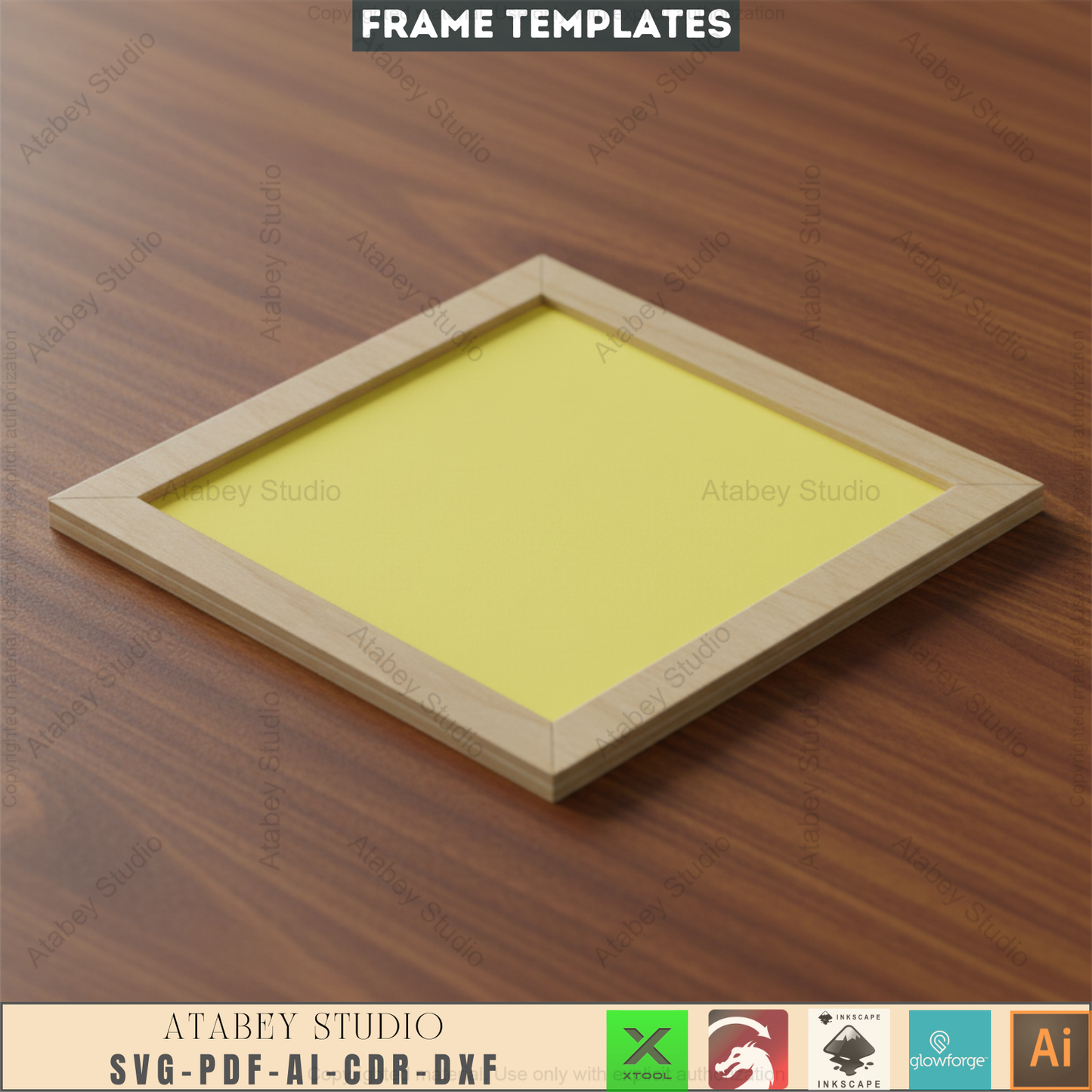 Laser Cut Frame File Bundle | 8 Sizes Included | DIY Wood Photo Decor,Easy Cut Frame Set for Laser | Square & Rectangle Multi Pack 652