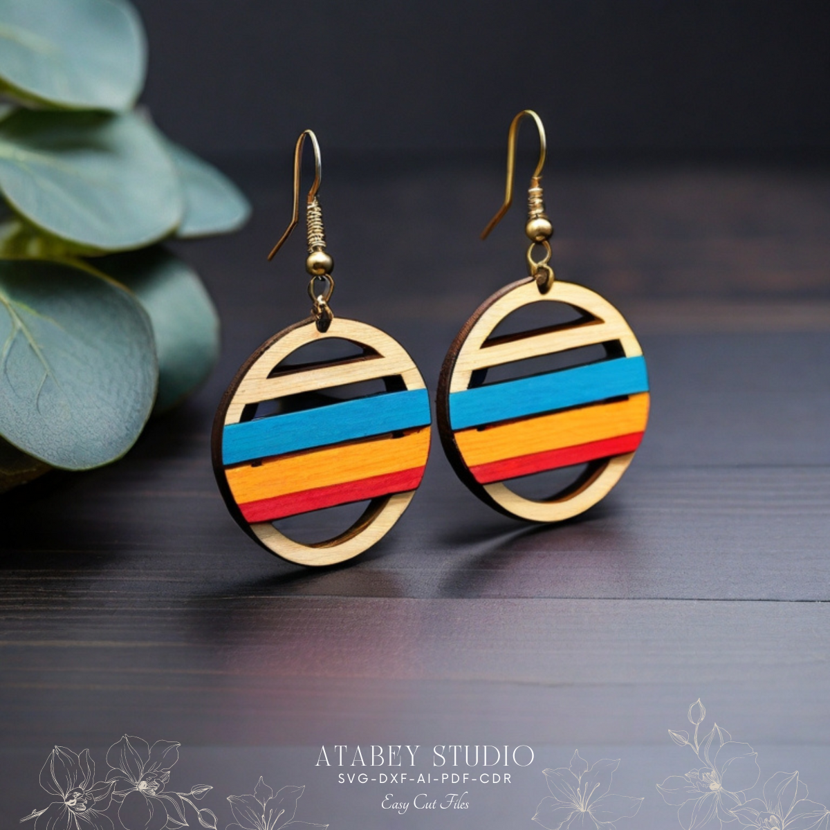 Colorful Rainbow Earrings Design Bundle - DIY Laser Cut Rainbow Earrings - Perfect for Crafting Unique Jewelry 861