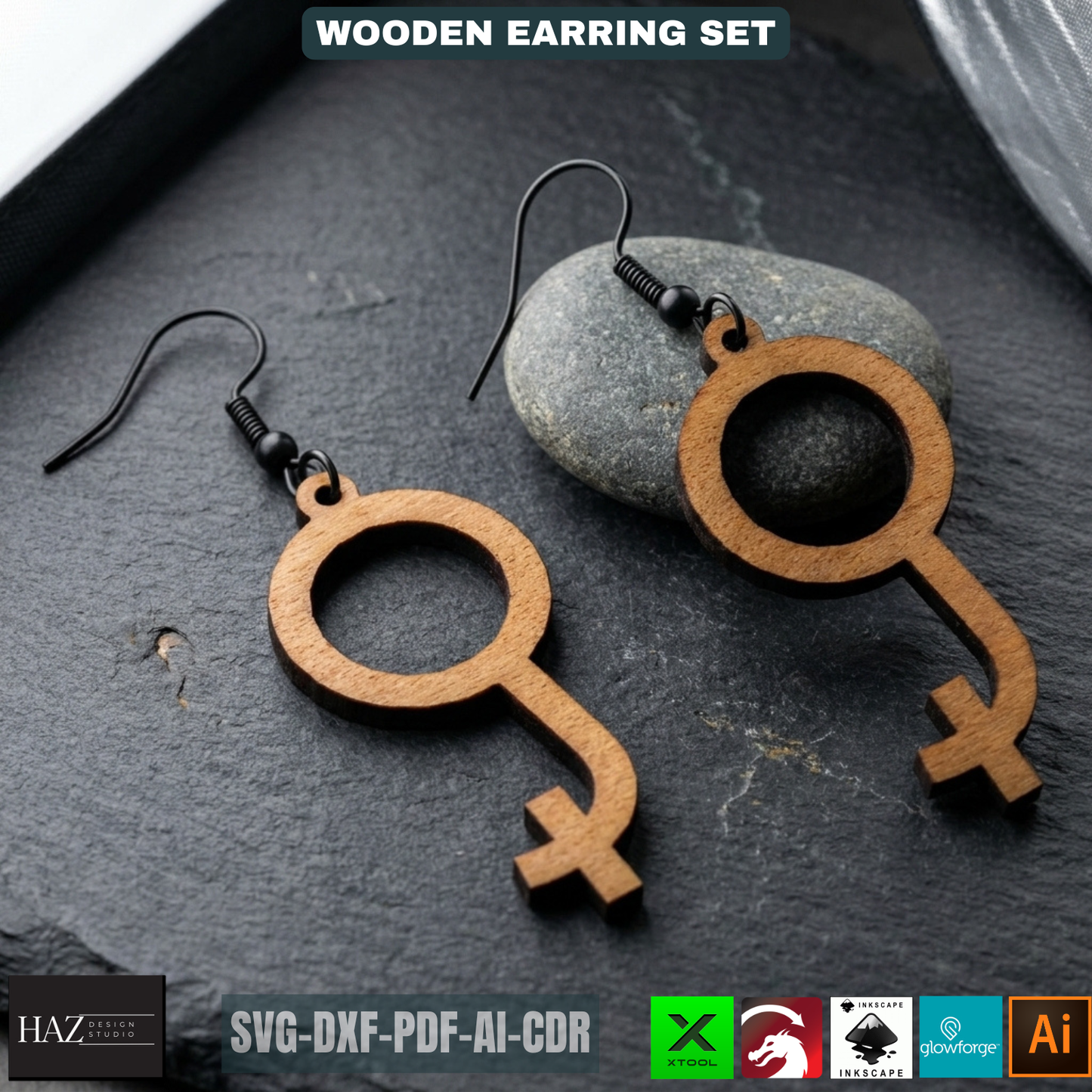 Unique Laser Cut Earring SVG Bundle - Modern Wooden Jewelry Designs - Craft Files for XTool 479