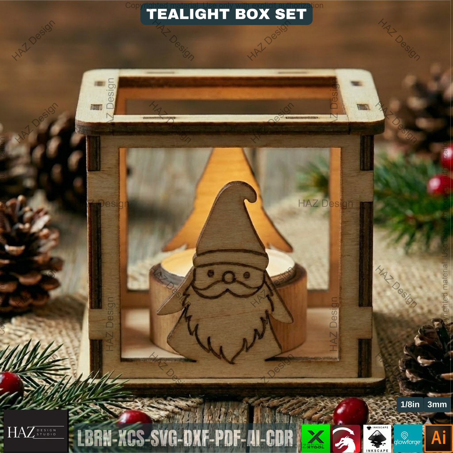 Lantern Laser Cut Plans, Wooden Candle Box Template, Christmas Table Centerpiece, Winter Home Decor 502