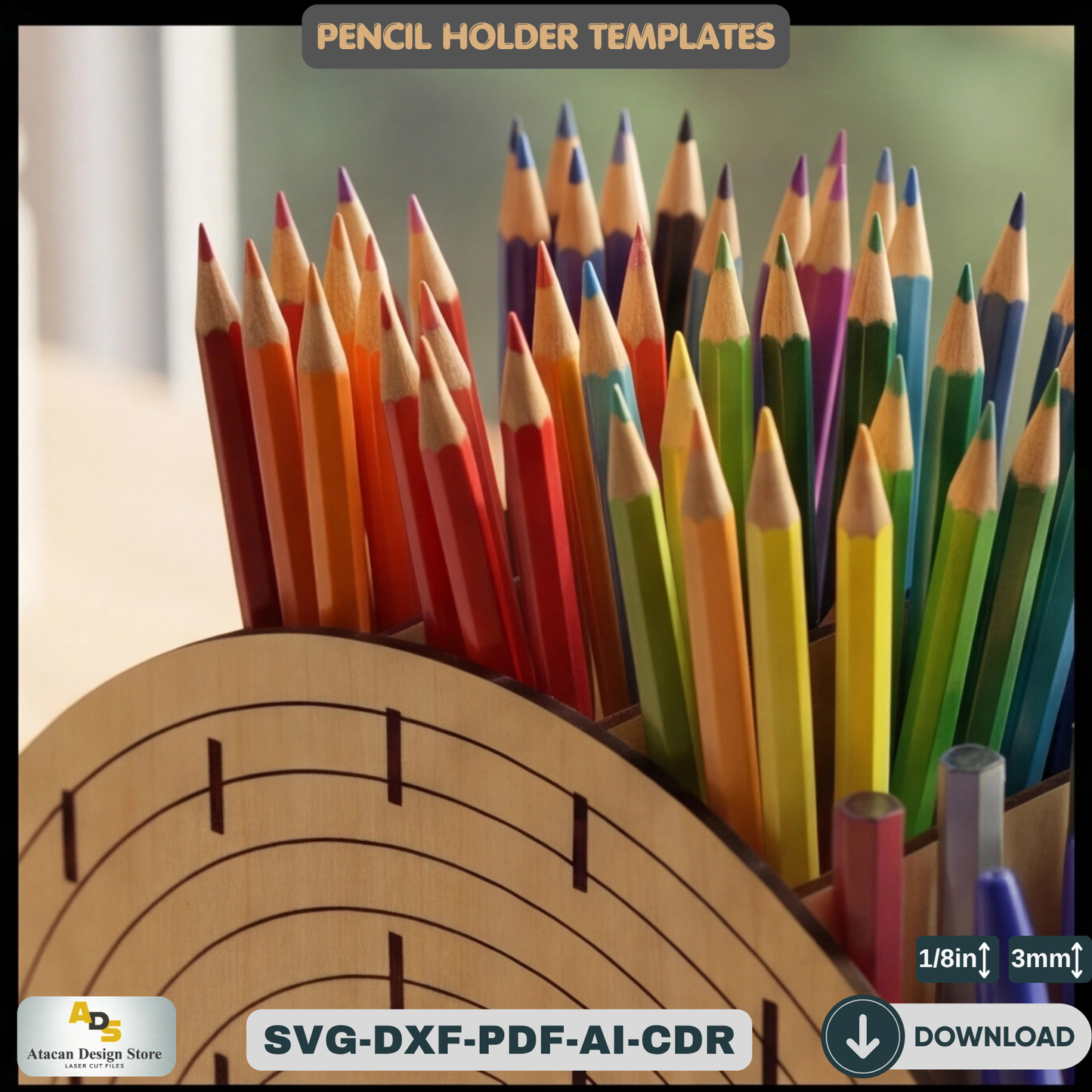 Rainbow Pen Holder / Table top Organizer / Pencil Display Stand