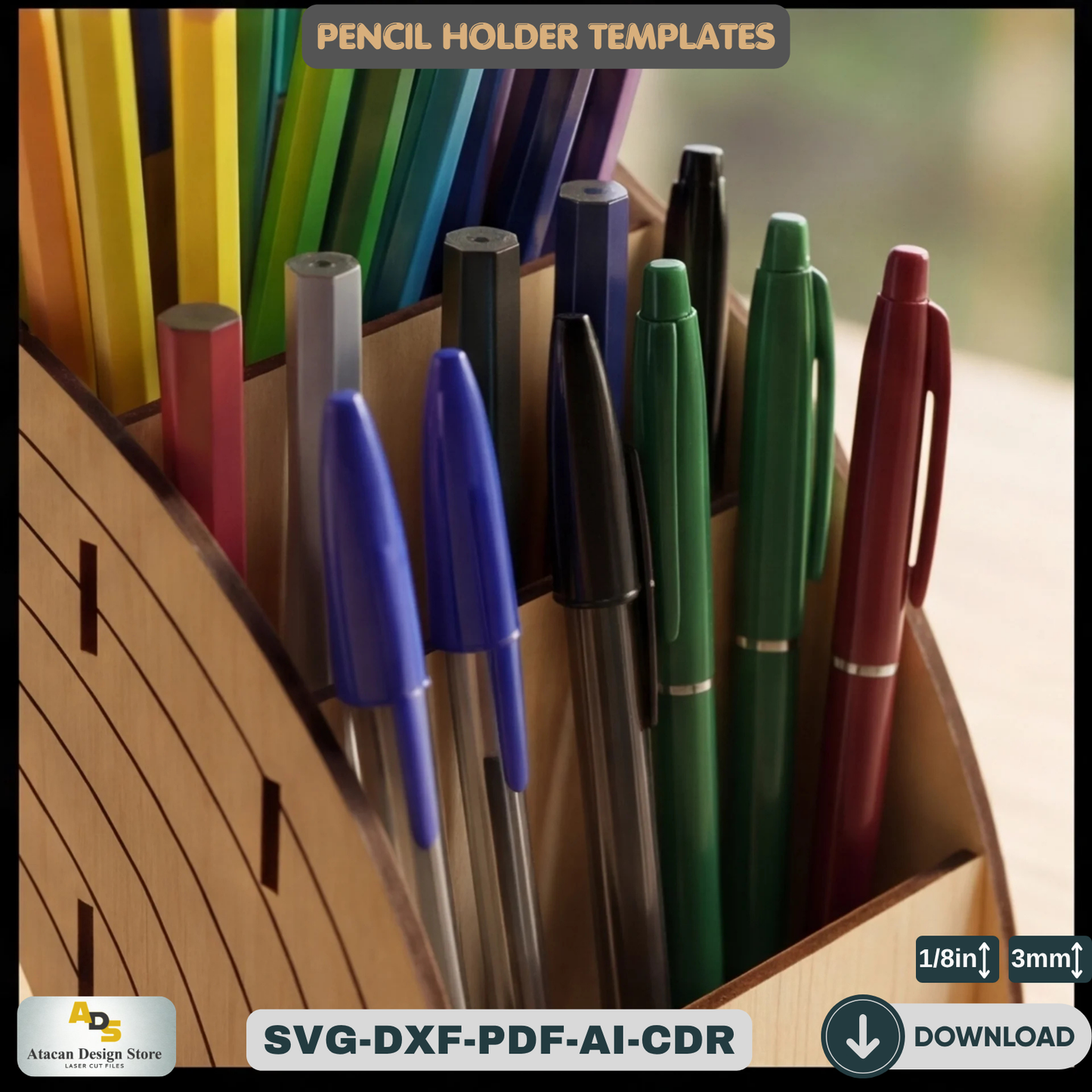 Rainbow Pen Holder / Table top Organizer / Pencil Display Stand