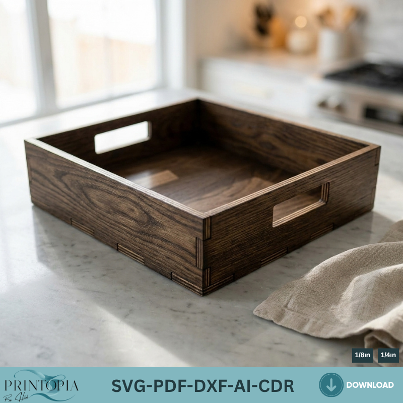 Laser Cut Wooden Flat Serving Tray - DIY Home and Kitchen Projects