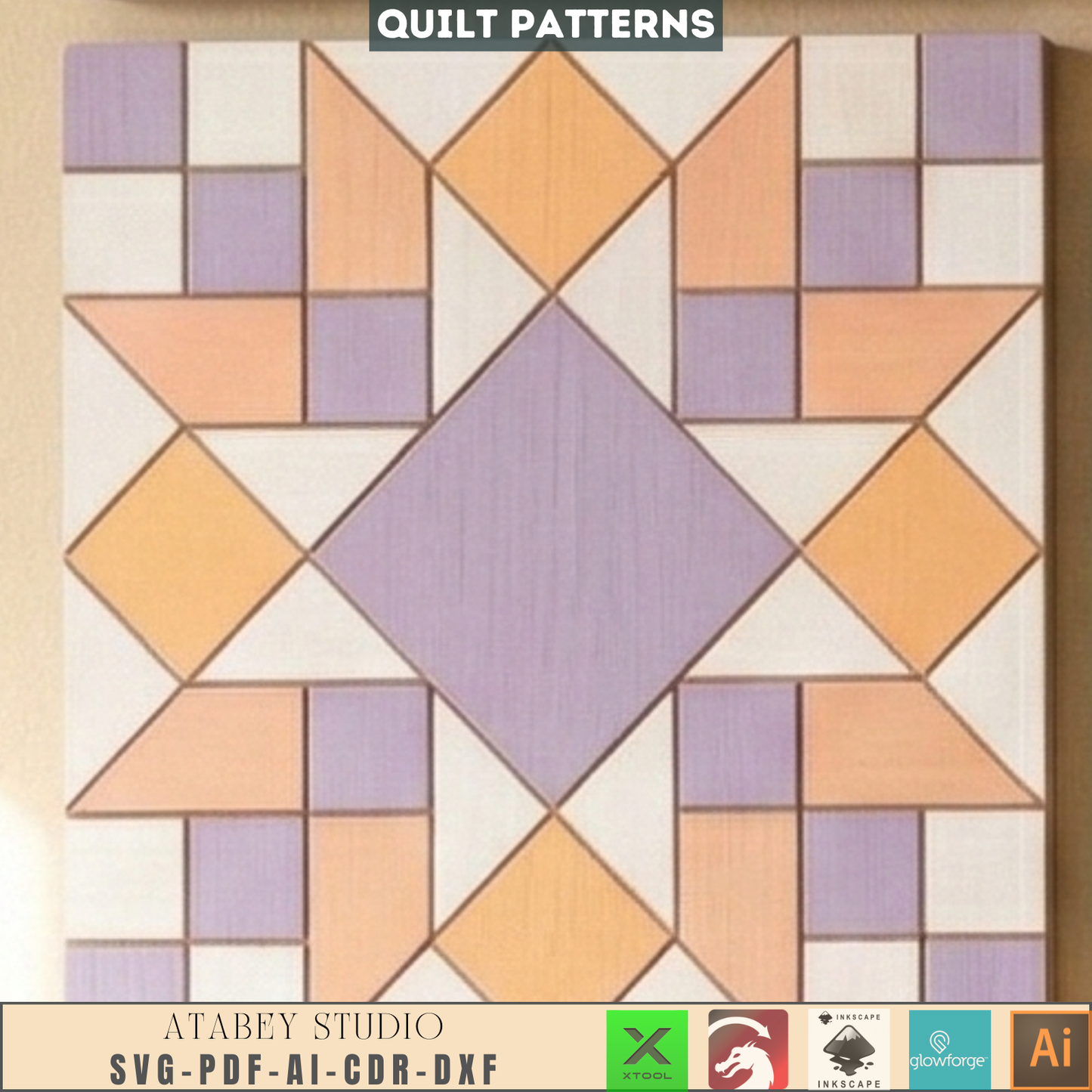 Quilt Block Patterns Geometric Wall Art Mosaic Panel DIY Patchwork Craft Blueprints 990