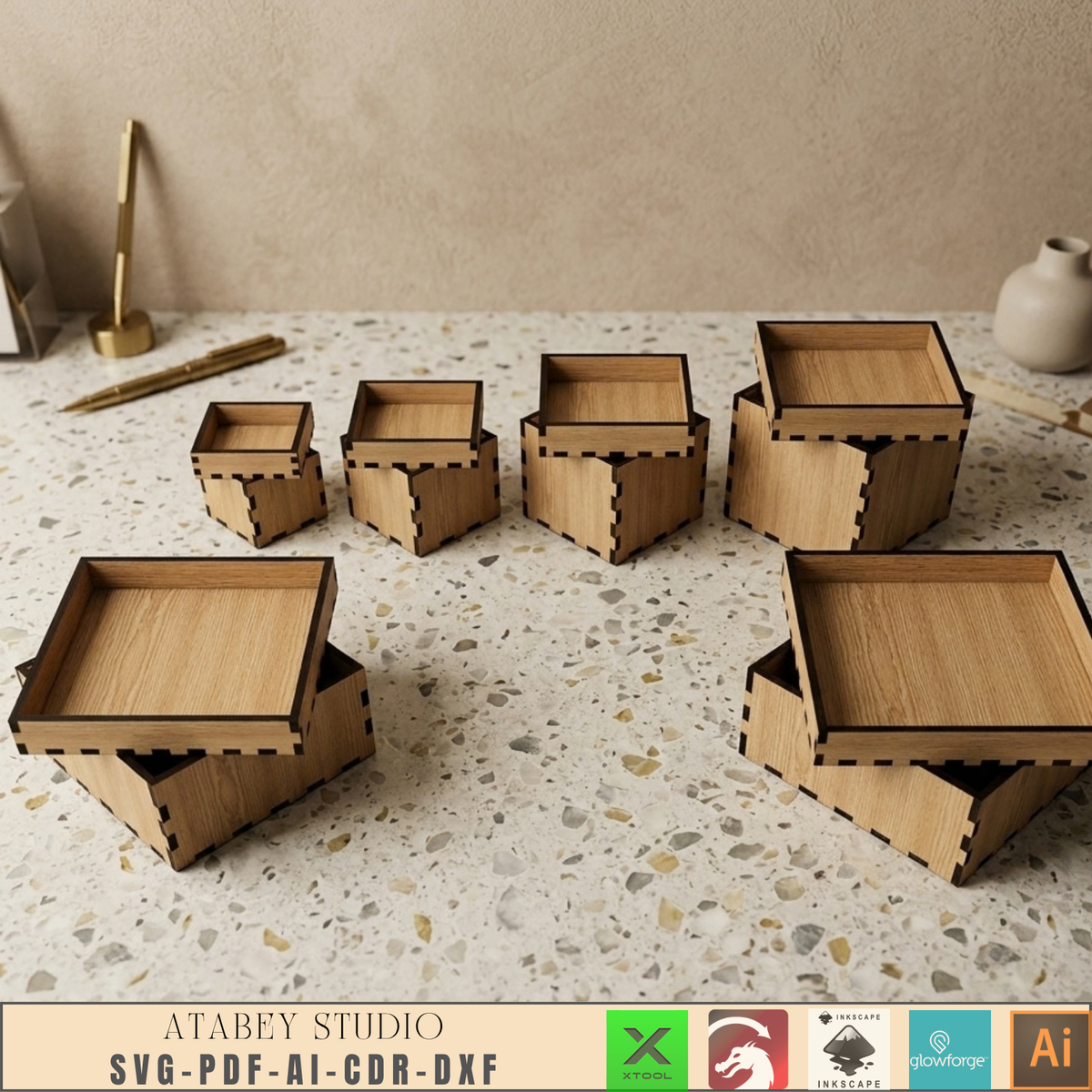 Laser cut Box and Cover Bundle / Gift box Svg files Glowforge laser cut plan 656