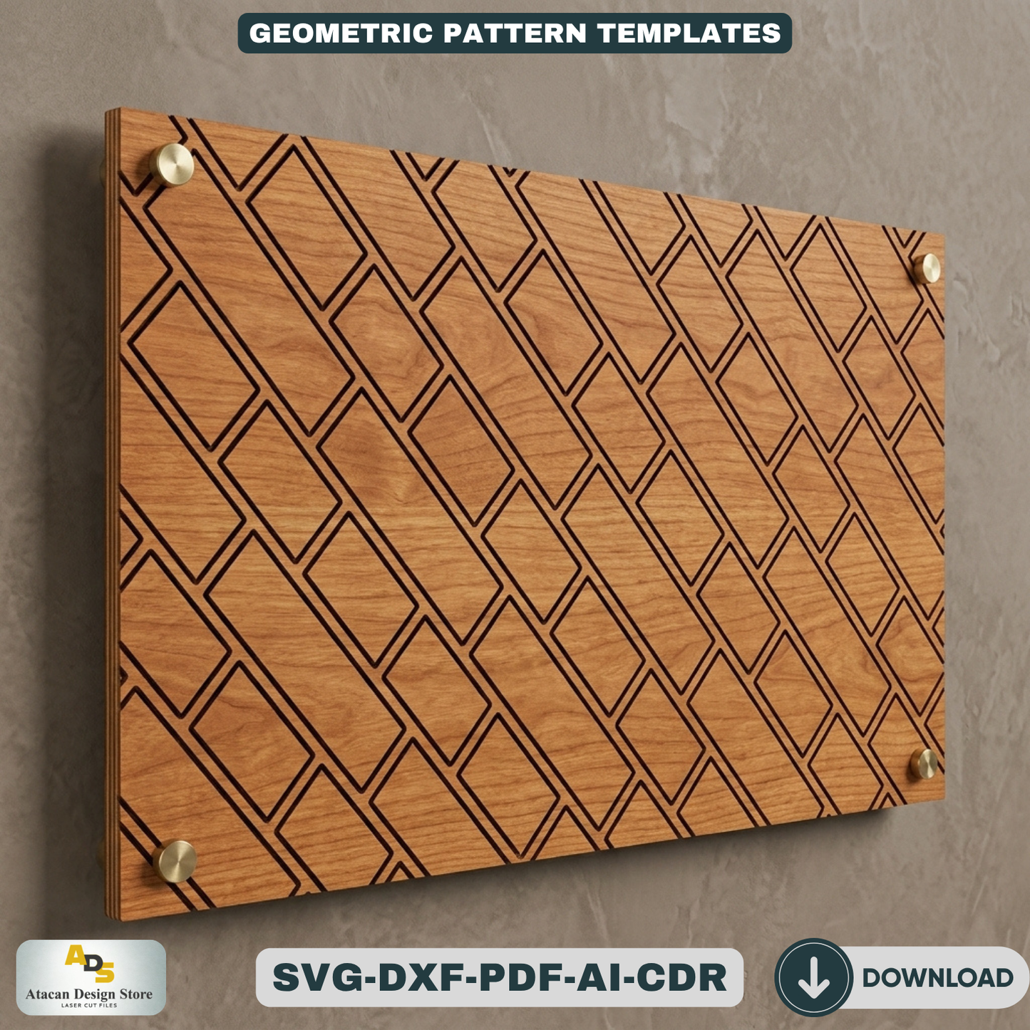 Geometric Pattern Templates for Laser Cutting Wood Panels Wall Art Decor Bundle 262