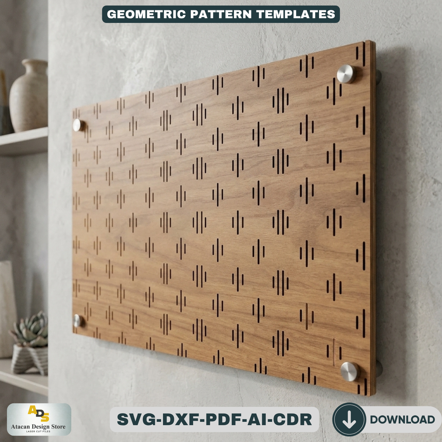 Geometric Pattern Templates for Laser Cutting Wood Panels Wall Art Decor Bundle 262