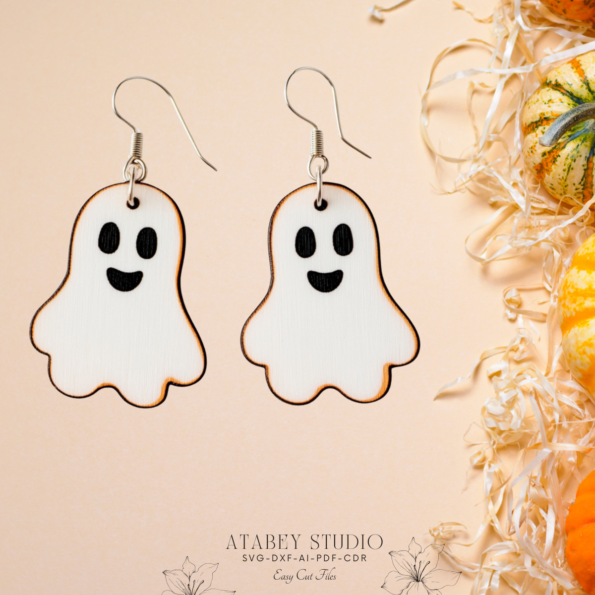 Laser Cut Halloween Earrings - Ghosts, Bats, BOO Stripes & Witch Hat Designs 879