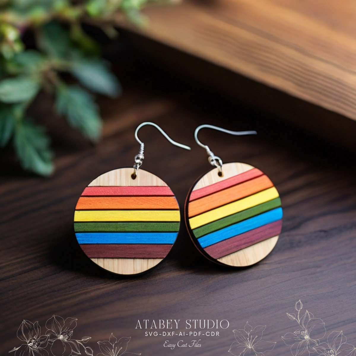 Colorful Rainbow Earrings Design Bundle - DIY Laser Cut Rainbow Earrings - Perfect for Crafting Unique Jewelry 861