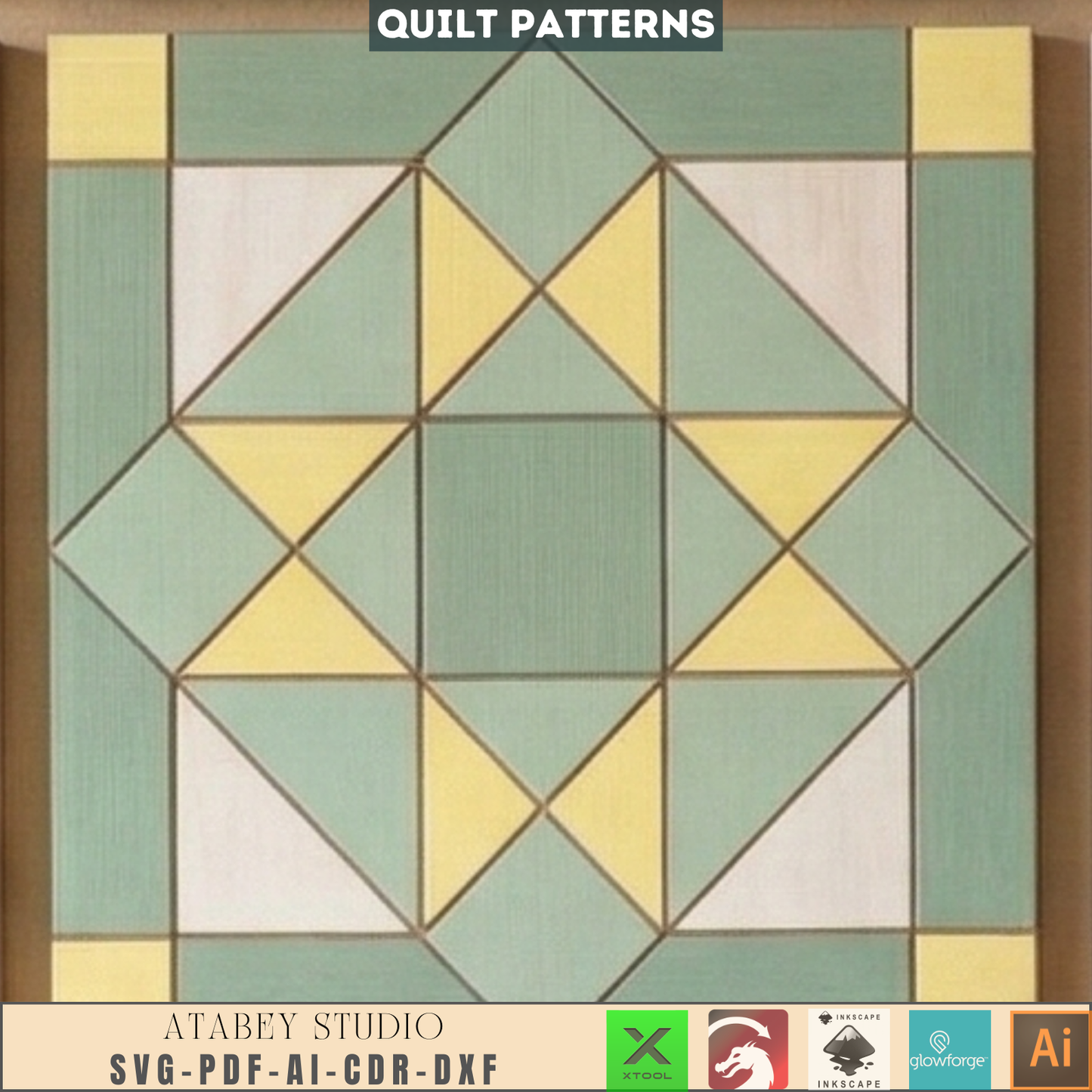 Quilt Block Patterns Geometric Wall Art Mosaic Panel DIY Patchwork Craft Blueprints 990