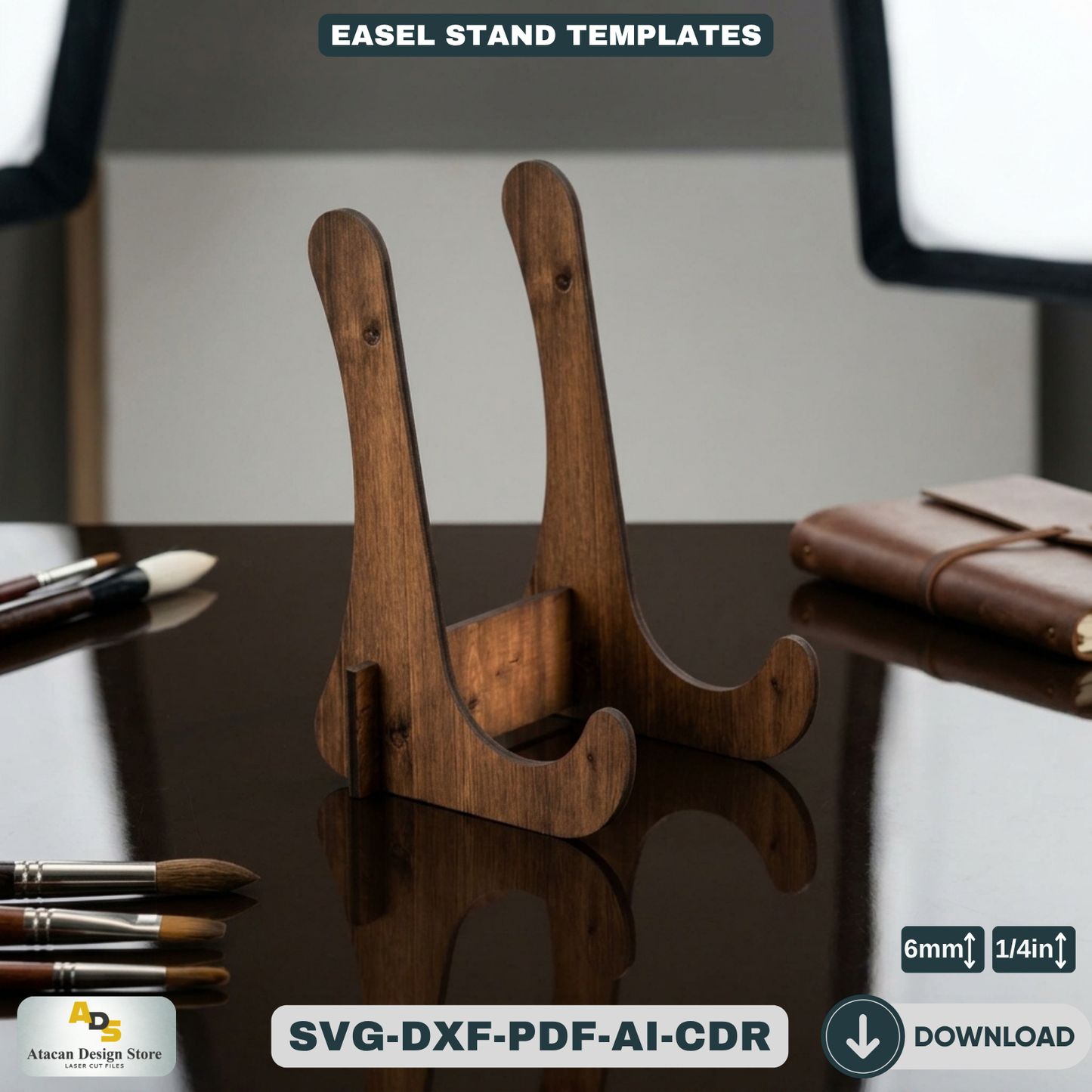 Modern LaserCut Picture Stand Template Desktop Art Display Holder Design Photo Frame Decor 082