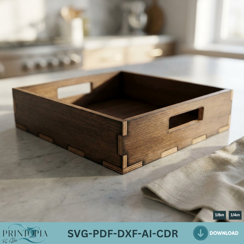 Laser Cut Wooden Flat Serving Tray - DIY Home and Kitchen Projects