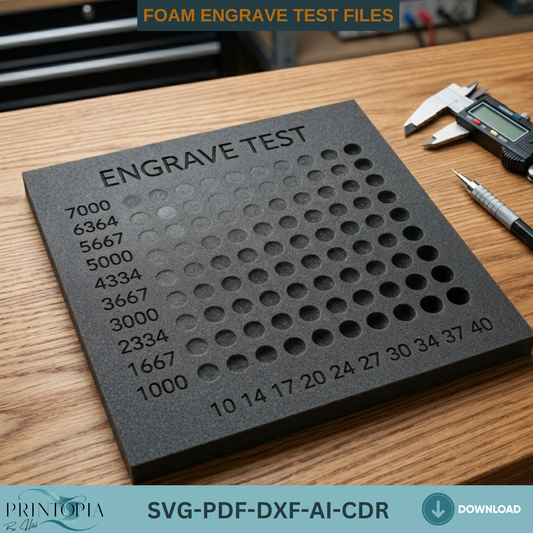 Foam Laser Engrave Test File Speed Power Settings Template Digital Download