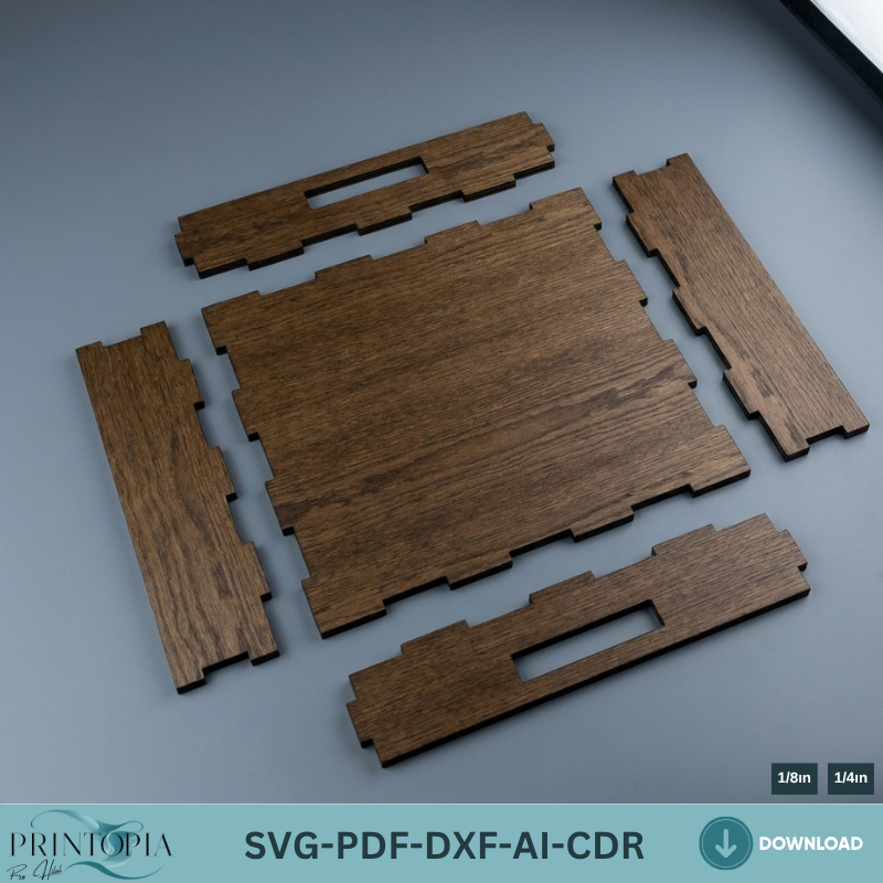 Laser Cut Wooden Flat Serving Tray - DIY Home and Kitchen Projects