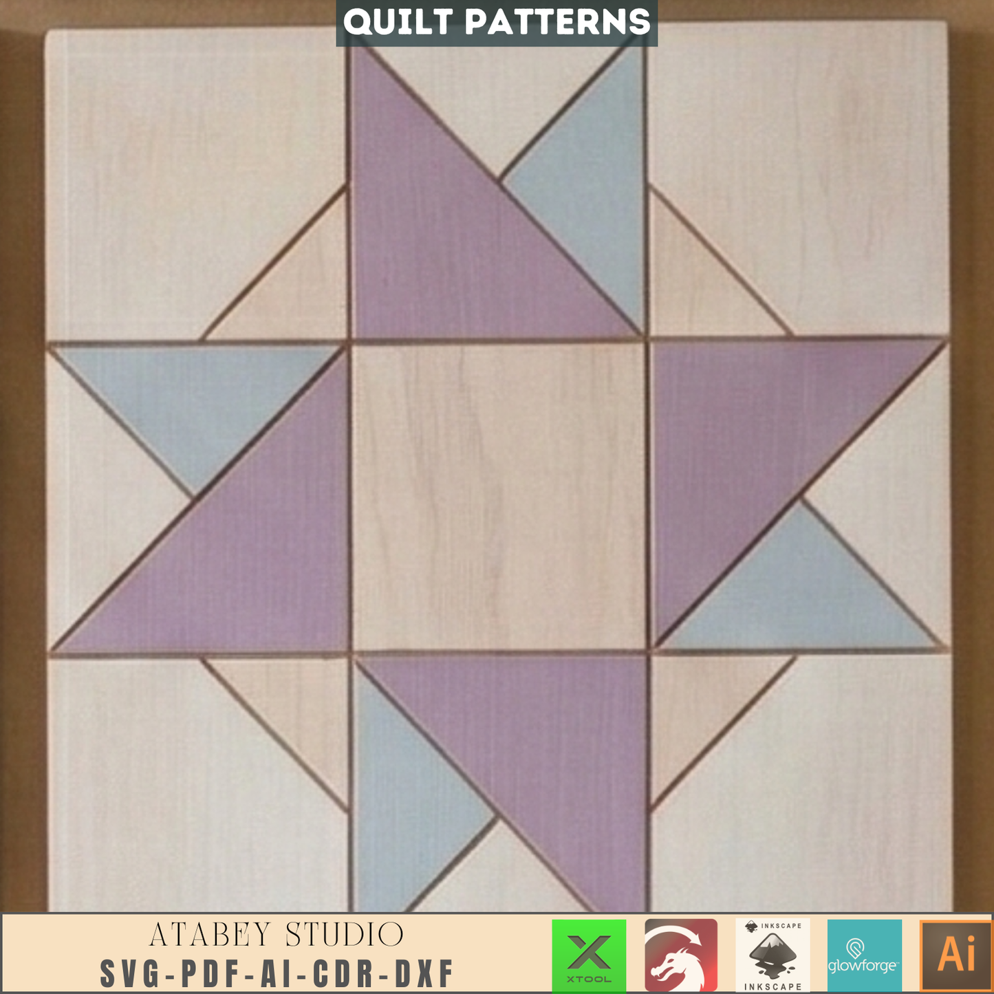 Quilt Block Patterns Geometric Wall Art Mosaic Panel DIY Patchwork Craft Blueprints 990