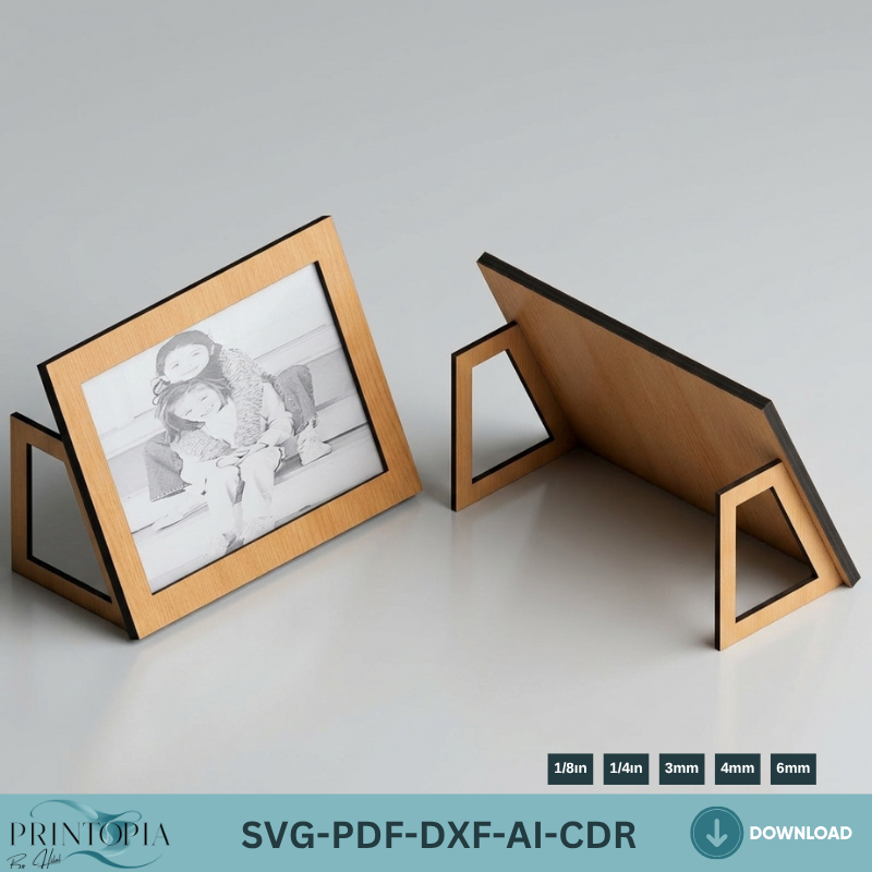 Laser Cut Photo Frame Design - DIY Picture Stand Holder Template