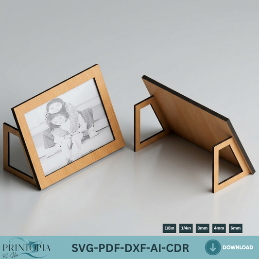 Laser Cut Photo Frame Design - DIY Picture Stand Holder Template