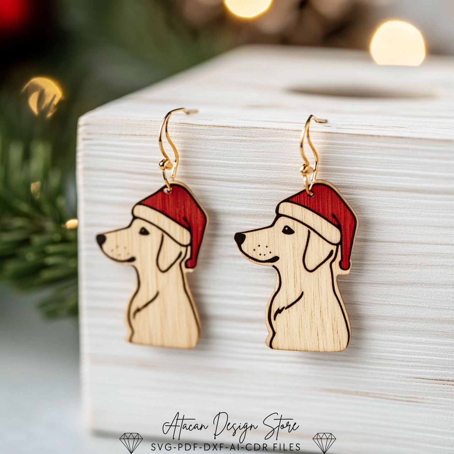 Holiday Earrings Design Pack - Laser Cut Templates Featuring Festive Trees, Llamas, and Cats 717