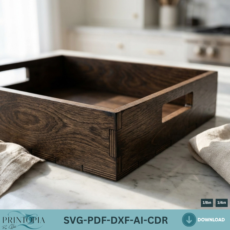Laser Cut Wooden Flat Serving Tray - DIY Home and Kitchen Projects