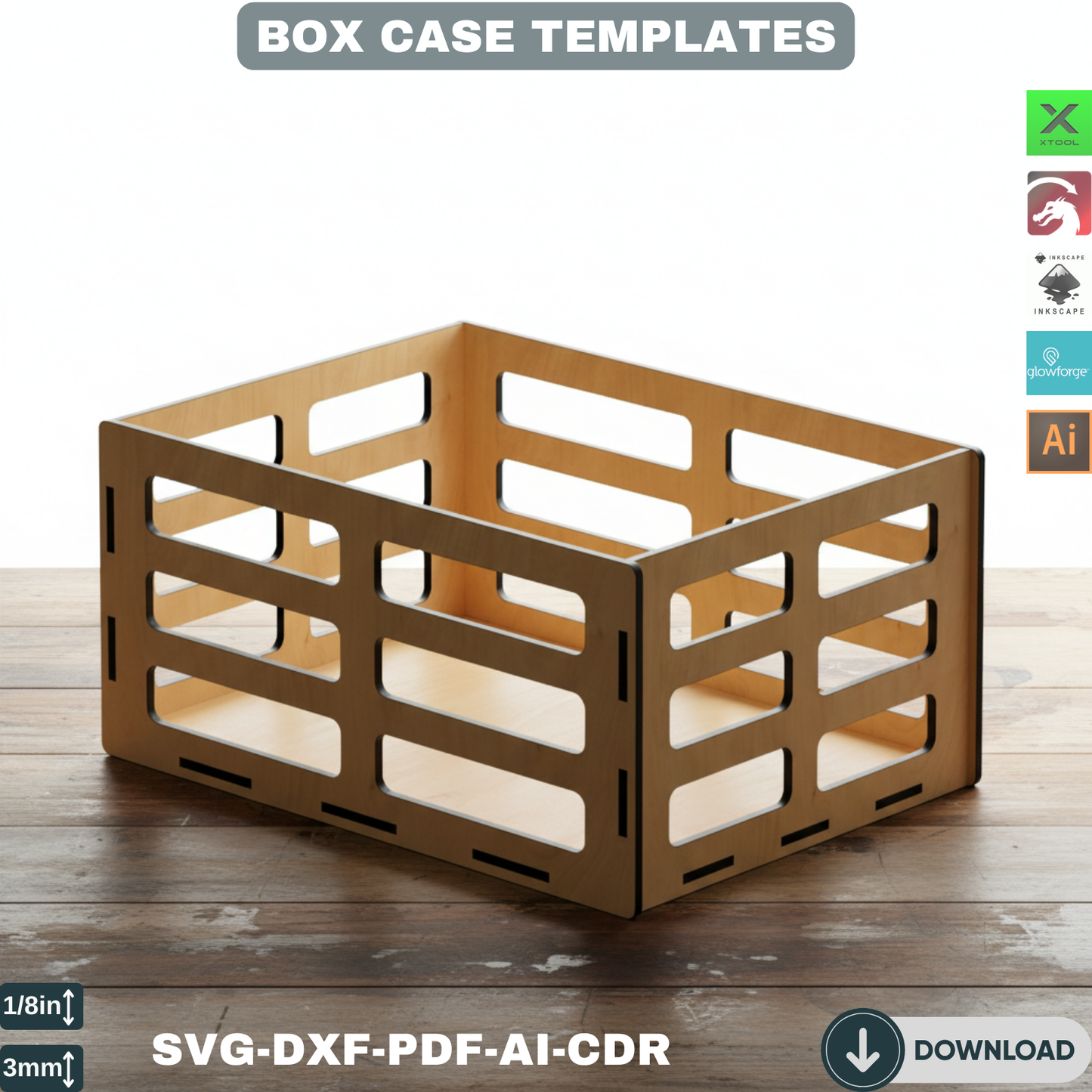 Laser Cut Wooden Crate Design - Perfect for Home, Office or Storage Use 226