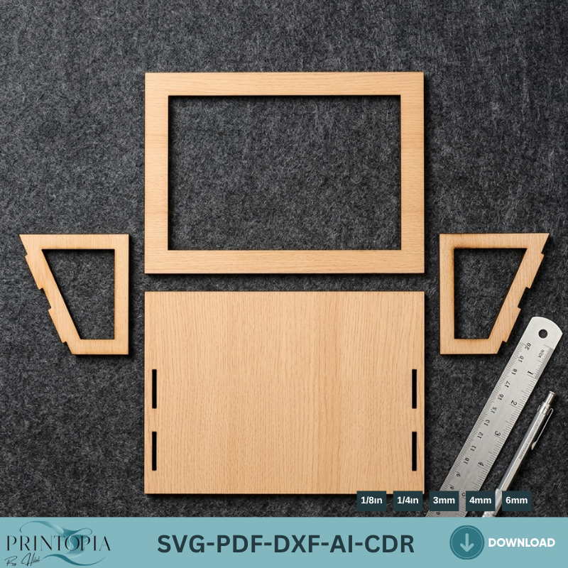 Laser Cut Photo Frame Design - DIY Picture Stand Holder Template