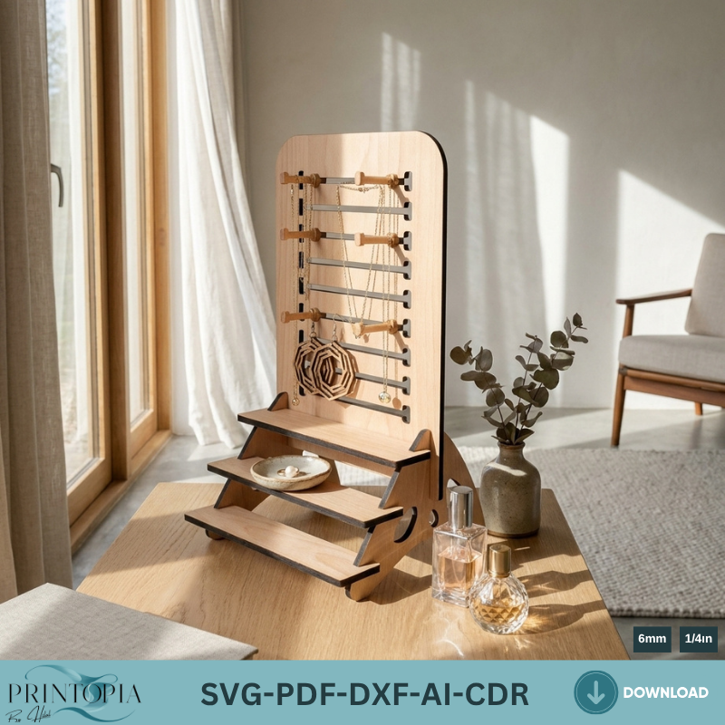Wooden Earring Jewelry Display Stand / Craft Fair Display Holder