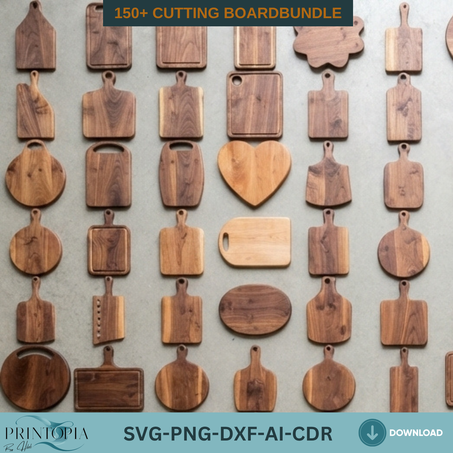 150+ Cutting Board Shapes Laser Cut Templates Wooden Kitchen Bundle