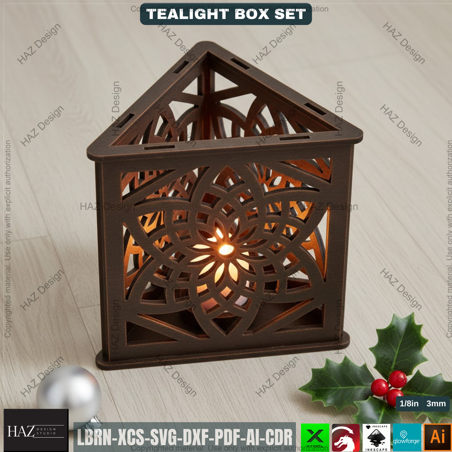 Christmas Lantern Laser Cut Plan, Triangle Tealight Holder, Xmas Table Centerpiece, Holiday Wood Decor 508