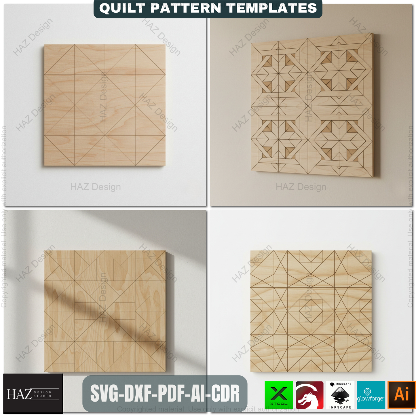 40 Barn Quilt SVG Mega Bundle, Laser Cut Files for Wood, Farmhouse Decor Patterns, DIY Woodworking Project 496