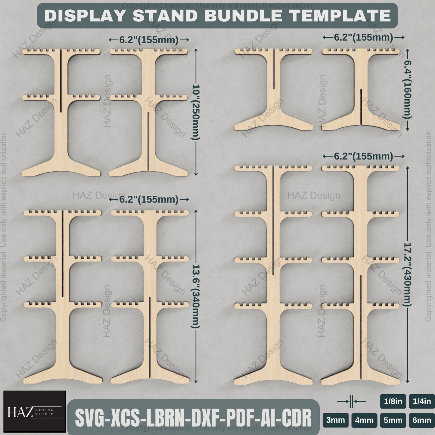 Laser Cut Keychain Necklace Jewelry Display Stand - Instant Download SVG Dxf Cdr Ai Pdf Files 191