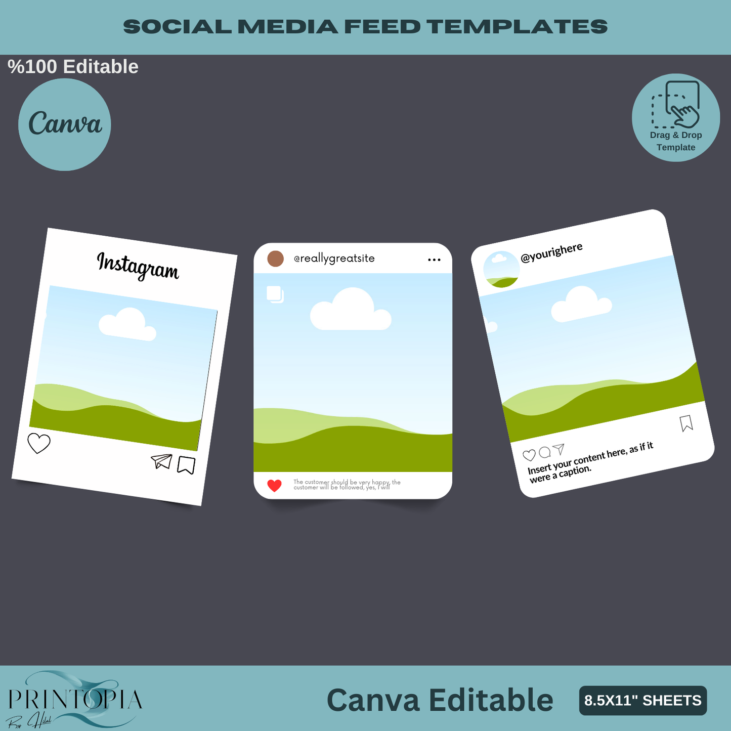 Editable Social Media Feed Templates for Eye-Catching Instagram Posts 118