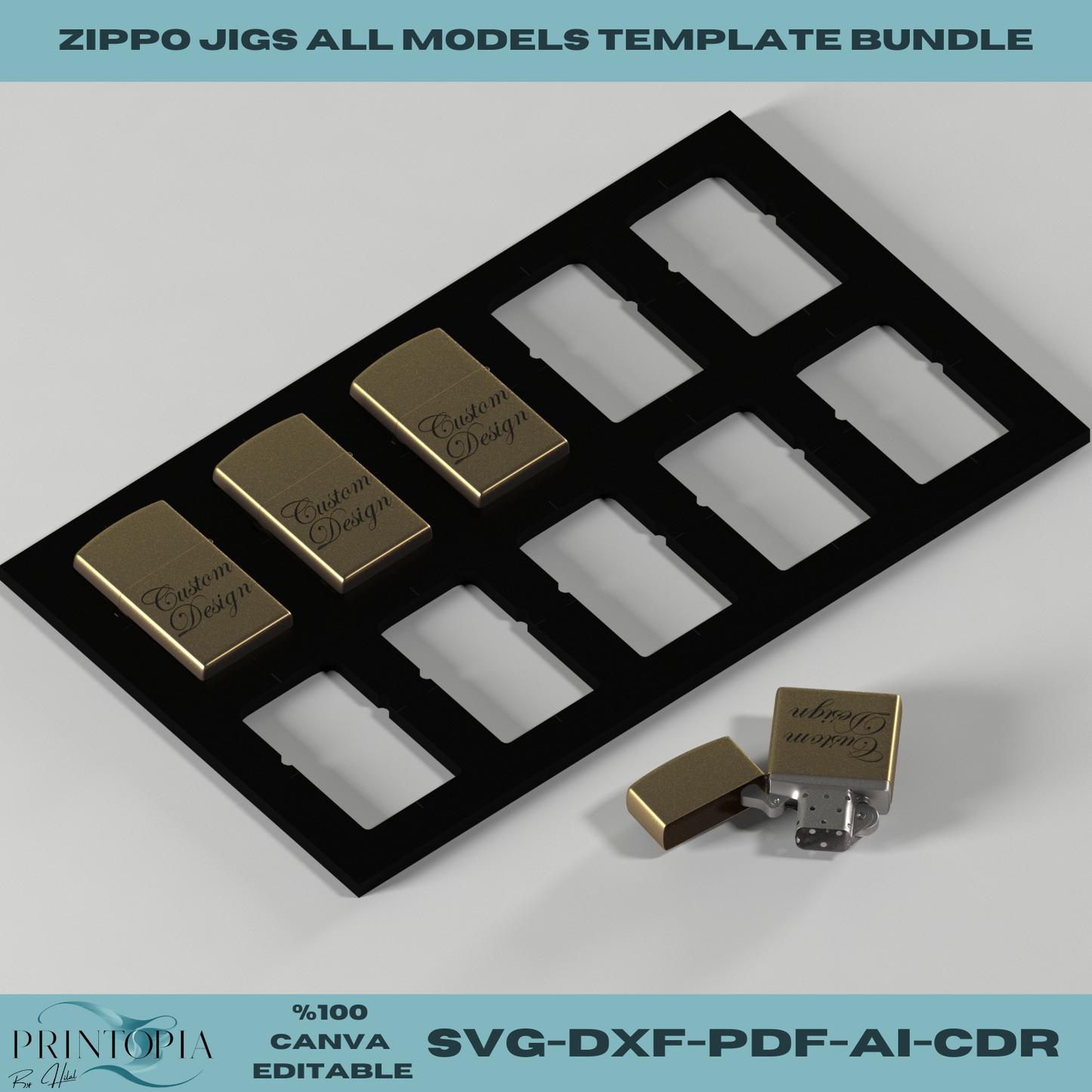 All Zippo Models Jig Template Bundle – Perfect for Laser Cutting & Engraving Projects 147