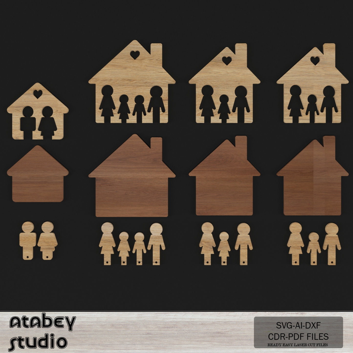 Custom Family Key Holders - Wall Keychain Set with Kids and Parents - DIY Keychain Set for Home 768