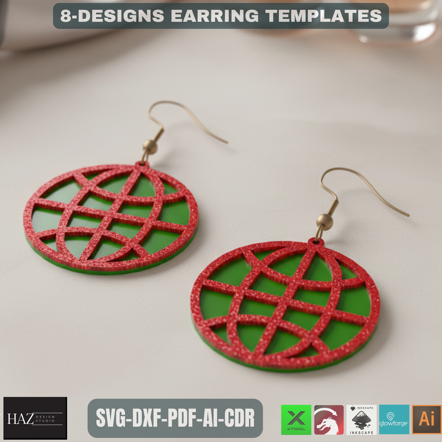 Laser Cut Earring SVG Bundle, Unique Wood Earring Designs, DIY Jewelry Files for Laser Cutter 478