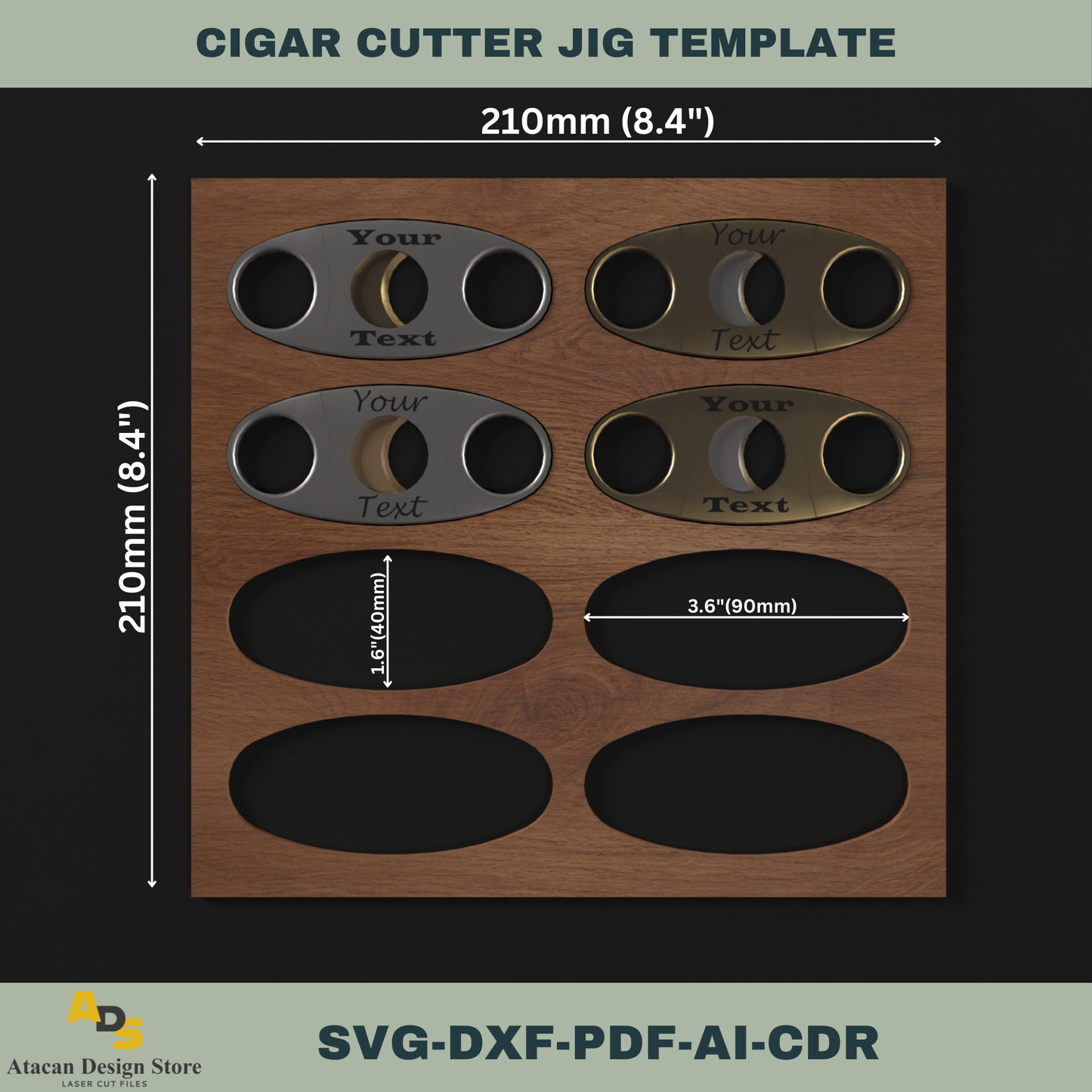 Cigar Cutter Jig Template for Laser Cutting | Perfect for Personalized Groomsmen Gifts 749