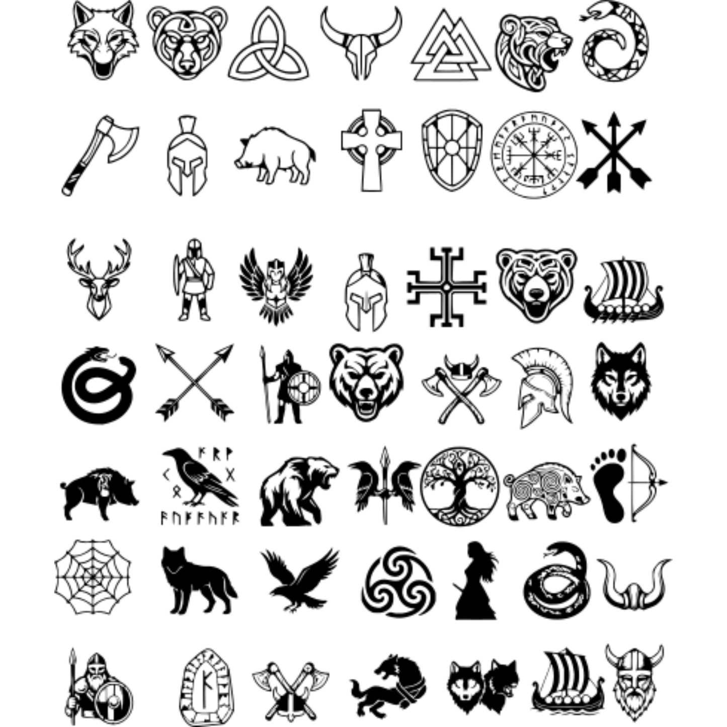 600+ Viking Celtic Design Bundle SVG Laser Cut Tattoo Norse Symbols Mega Pack