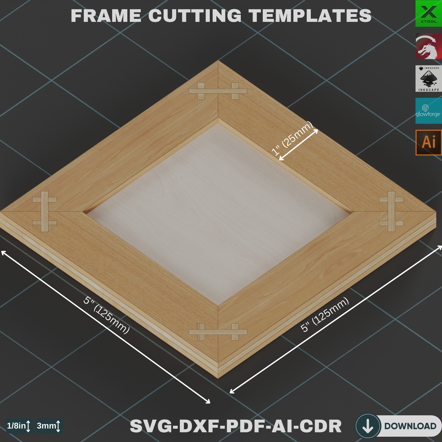 Laser Cut Frame Templates for Photo Display | Easy Assembly DIY Projects,Multi-Format Frame Cutting Templates,Frame Bundle 824