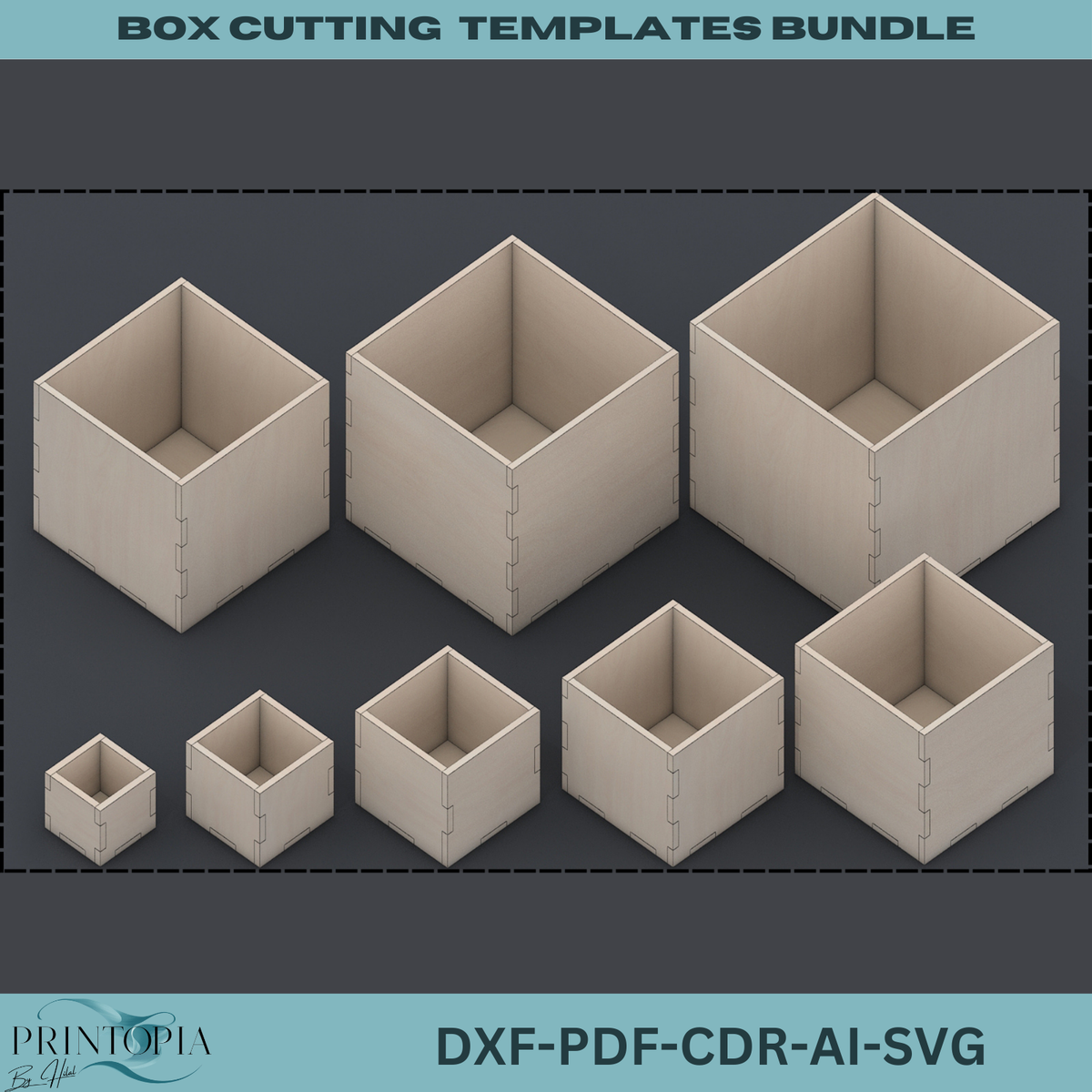 Box Section Cut Pattern Box Cutting Template Bundle for Laser Cutters - Perfect for DIY Wood B ...
