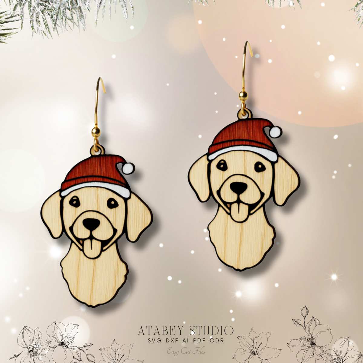 Christmas Earrings Collection - Adorable Festive Designs for Laser Cutting 875