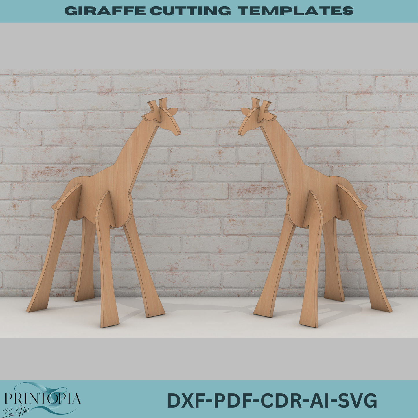 Giraffe Cutting Template - 3D Animal Decor for Laser Cutting Machines Create Stunning 3D Giraffe Decor with This Laser Cutting Template 136