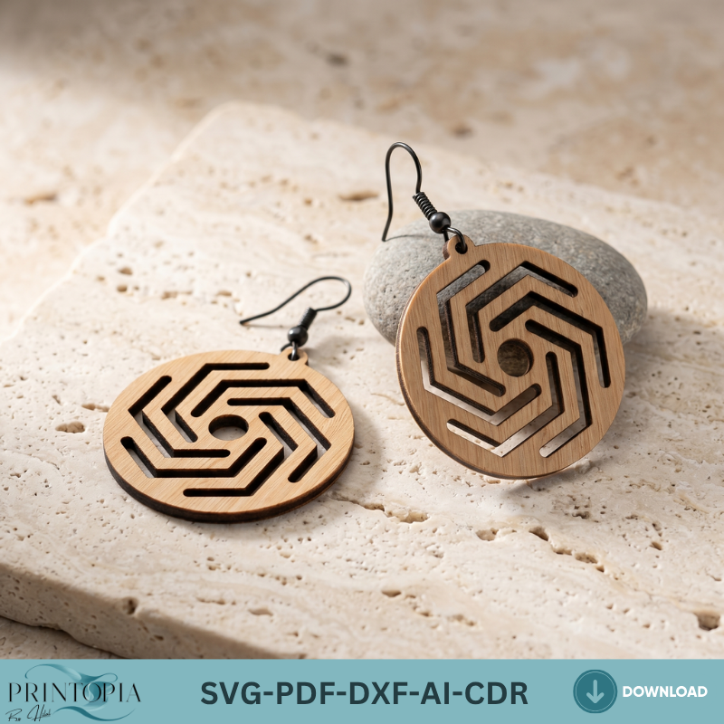 Wooden Earring Geometric Jewelry Templates Boho Wood Earring Bundle Jewel Designs DIY Gifts