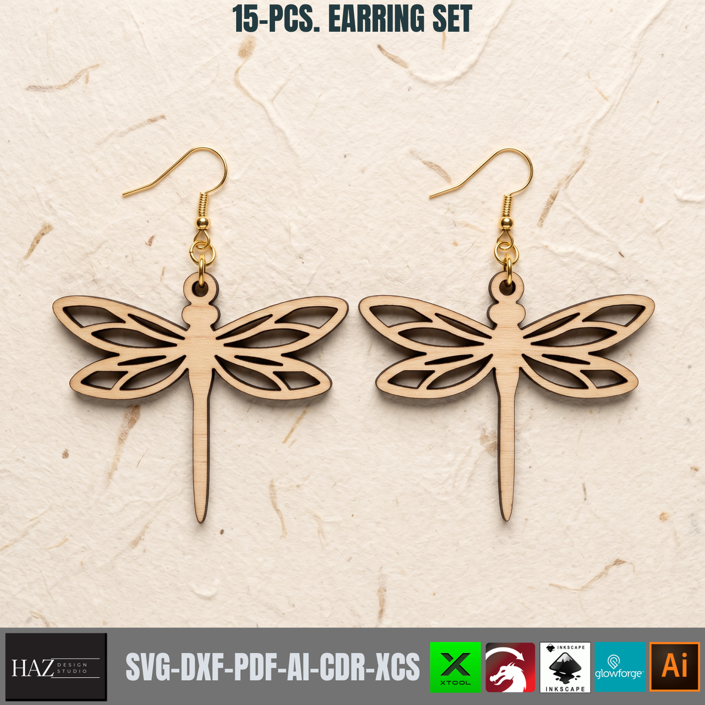 Wooden Earring Laser Cut Files Set Jewelry SVG Glowforge Plywood Templates Boho Nature Wood Designs