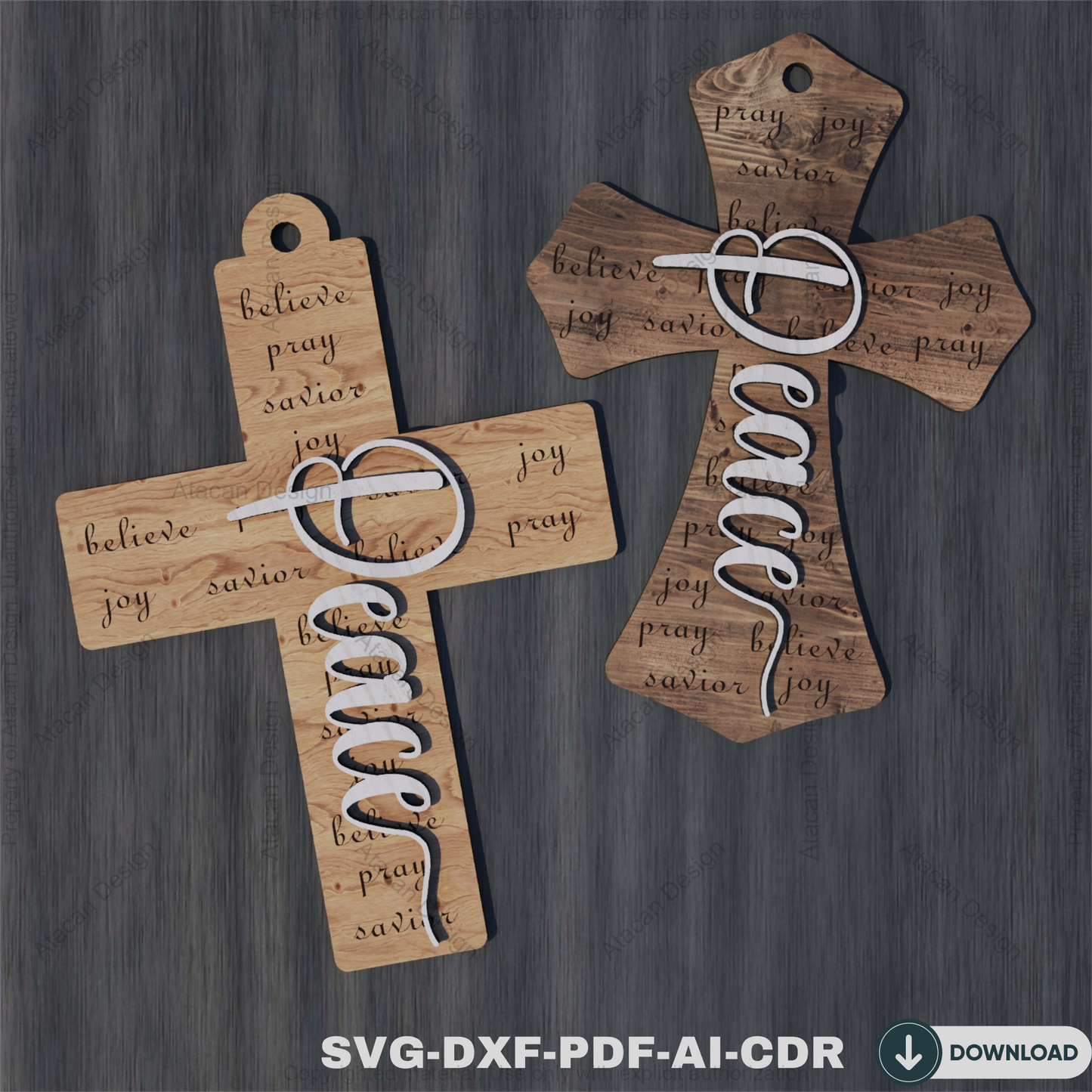 Religious Cross Laser Cut Files - Christian Faith Designs for Crafts and DIY Projects,Jesus and Faith Cross Patterns 814