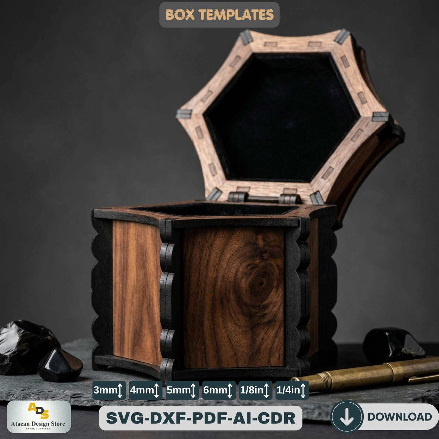 Laser Cut Box File Celtic Trinket Chest Template Wood Jewelry Box