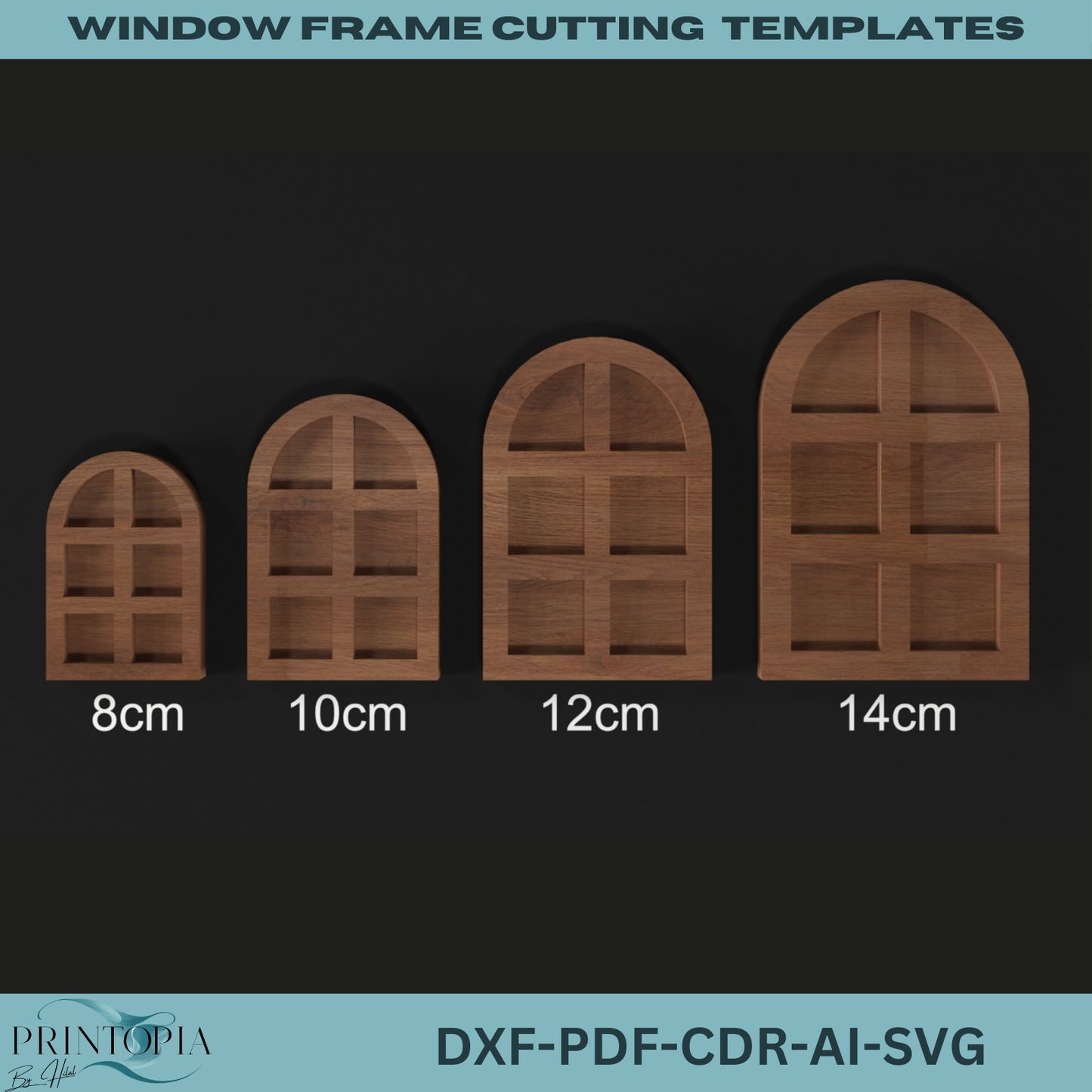 Window Frame Cutting Template Bundle – Perfect for Laser Cutting DIY Home Decor Projects 133