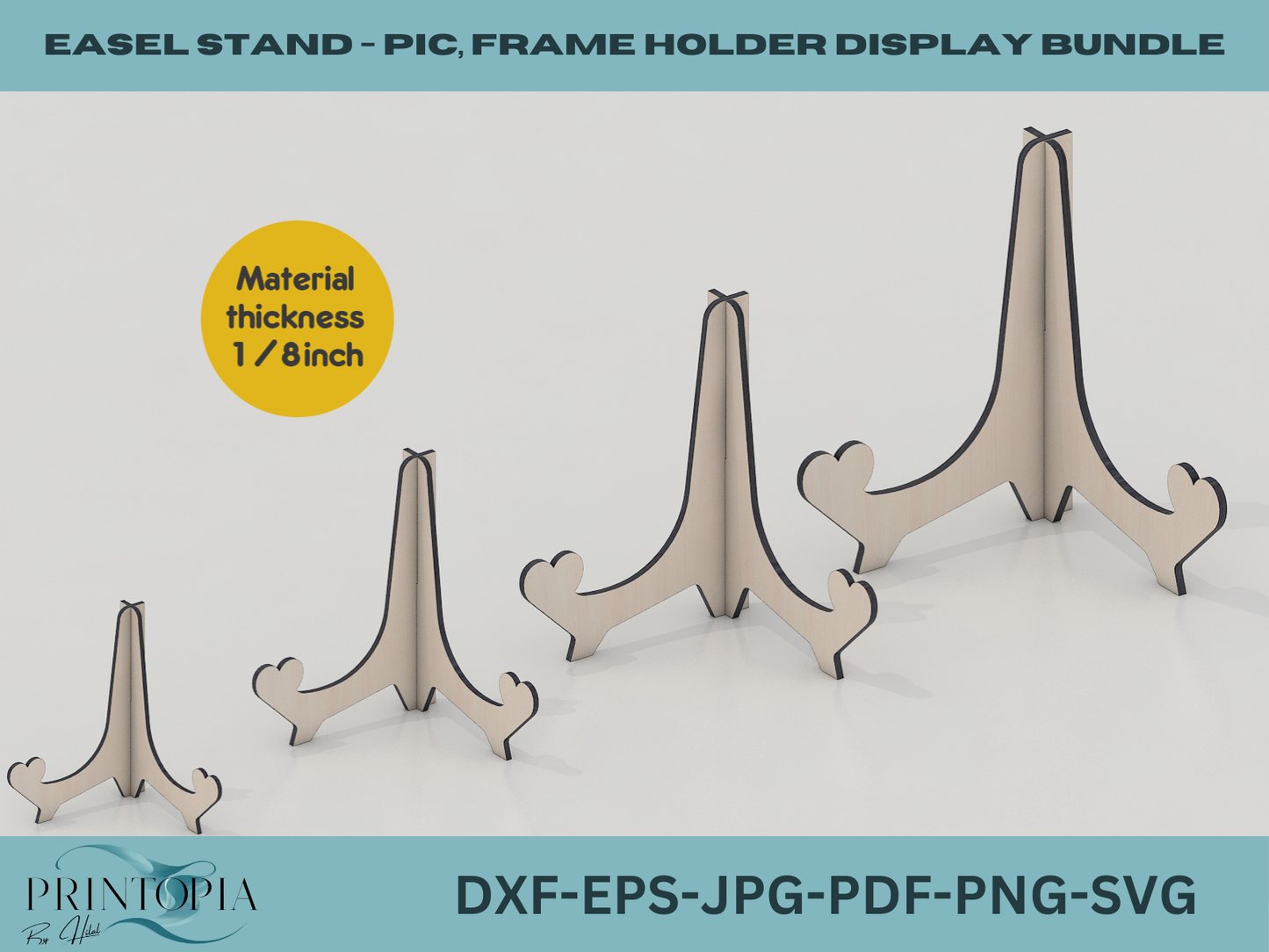 Adjustable Easel Stand Bundle for Photos  Frames - Laser Cut Ready,5 Thickness Options, Perfect for Crafts & Photos 138